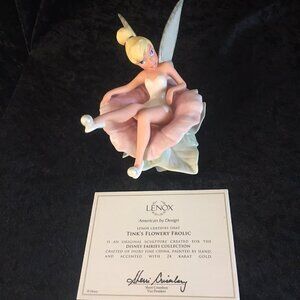 LENOX Disney TINK'S FLOWERY FROLIC Sculpture -with COA- NEW in BOX